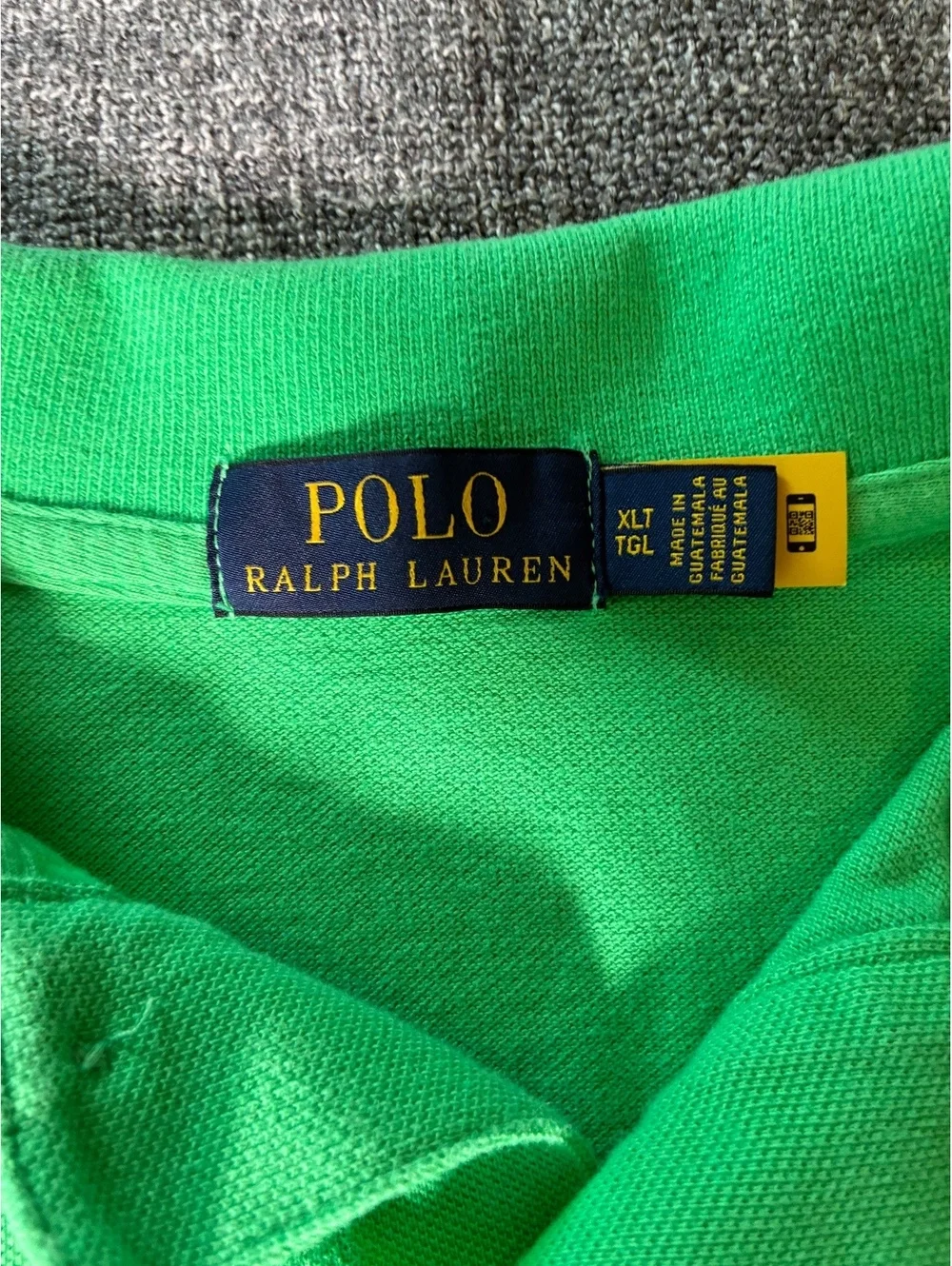 Polo Ralph Lauren XLT Collared Shirt Green Yellow Pony New Edition Great Cond